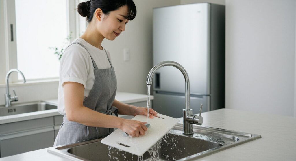 プラスチックまな板　黒ずみ