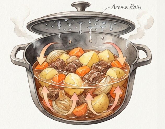 煮物は対流効果で旨味を逃さない