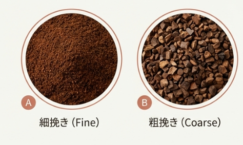 自分好みに調整できる！5段階の挽き目機能