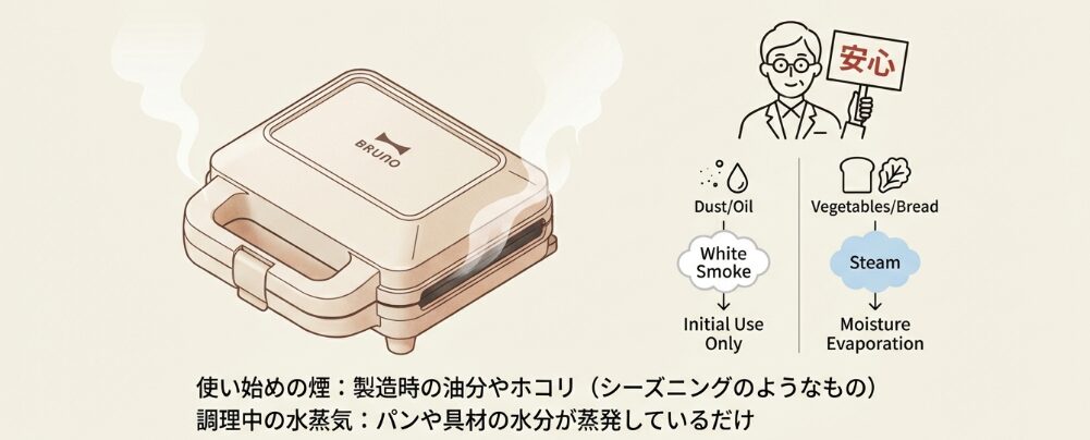 煙や水蒸気が出るのは故障じゃない？