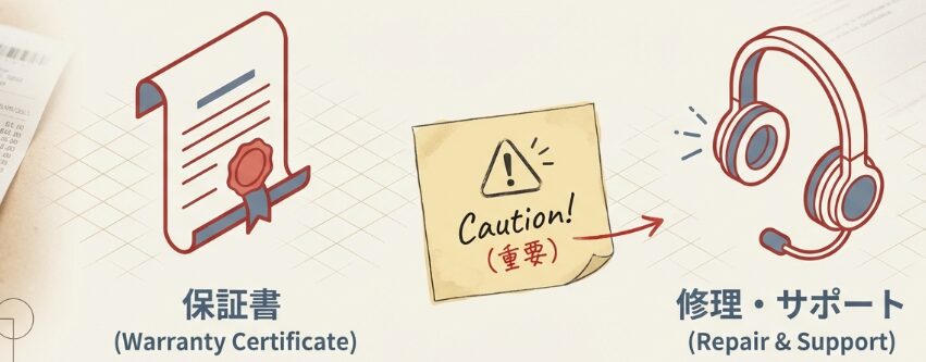 故障した時の保証期間と修理対応