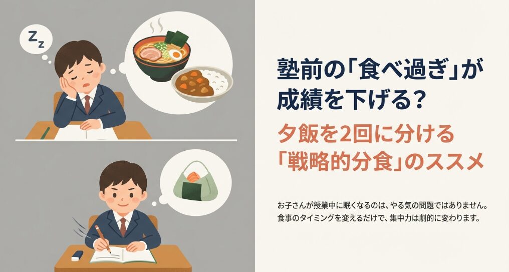 塾前の「食べ過ぎ」が成績を下げる？夕飯を2回に分ける“戦略的”手抜きごはん術
