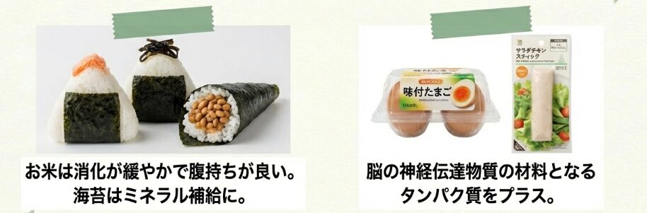 「おにぎり」＋「タンパク質」の組み合わせ