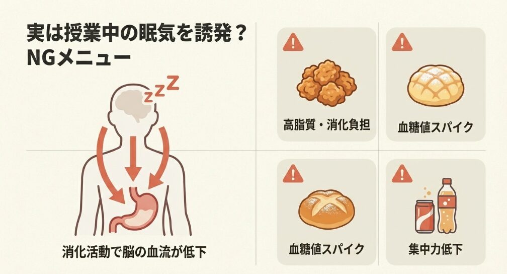 塾前の軽食で避けるべきNGメニューと注意点
