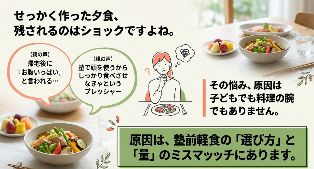 塾前のおやつで夕食を残す