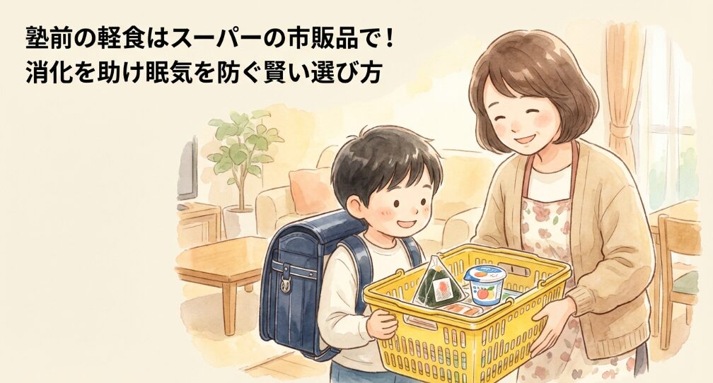 塾前の軽食はスーパーの市販品で！