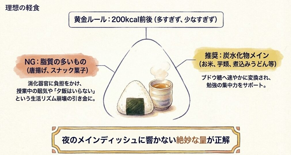 夕飯に響かない!塾前軽食の適切な量と栄養バランスの正解