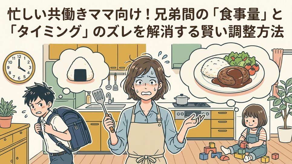 【兄弟の食事量】調整に悩む共働きママへ！