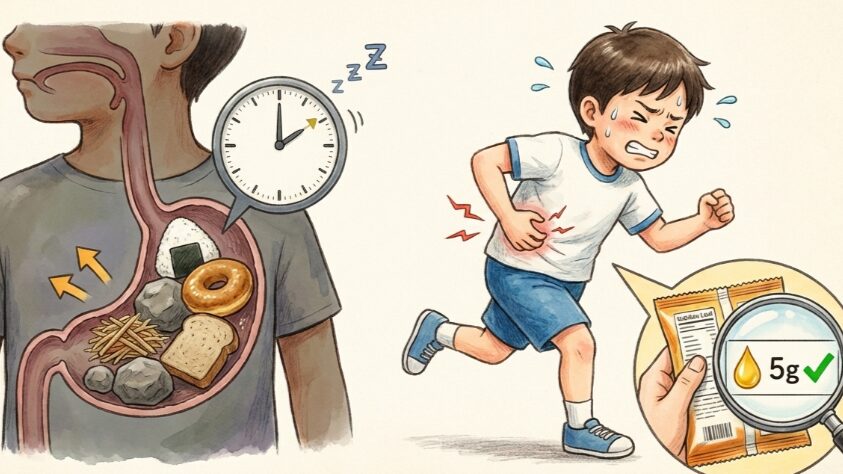 脂質と食物繊維は控えめに！胃腸への負担を減らす