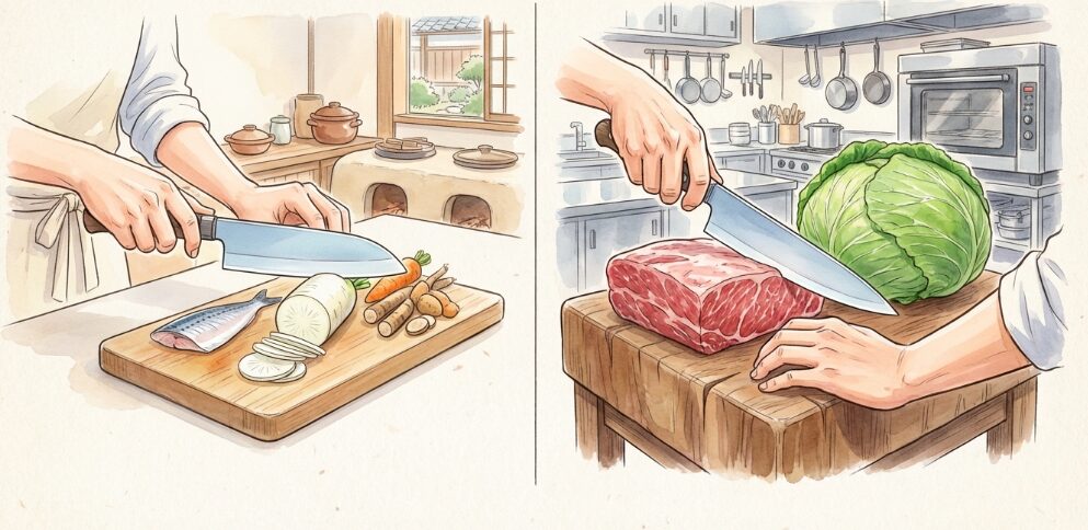 三徳包丁と牛刀の違いとは