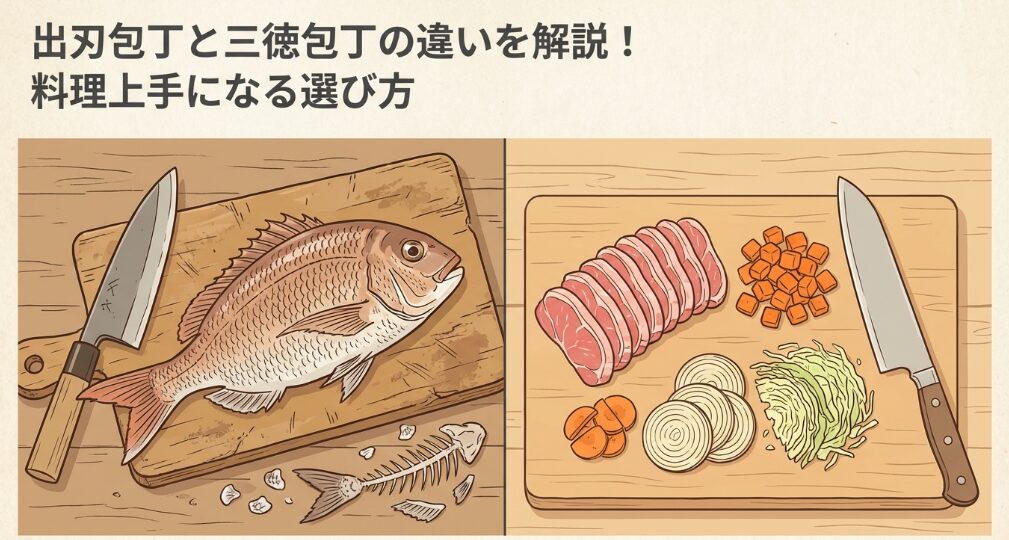 出刃包丁と三徳包丁の違いを解説！料理上手になる選び方