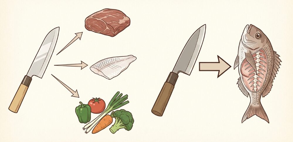 出刃包丁と三徳包丁の違いを知って料理上手になる方法