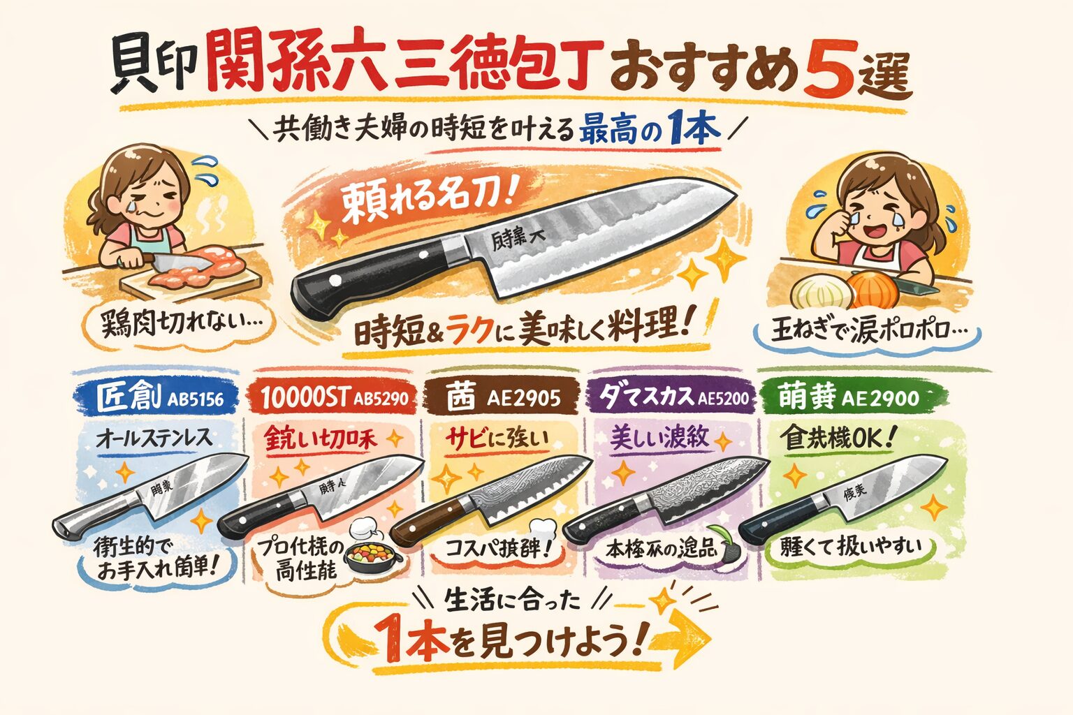 貝印 関孫六三徳包丁おすすめ5選