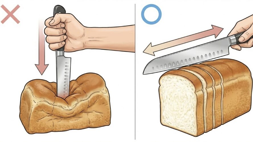 刃を小刻みに動かして潰れるのを防ぐ