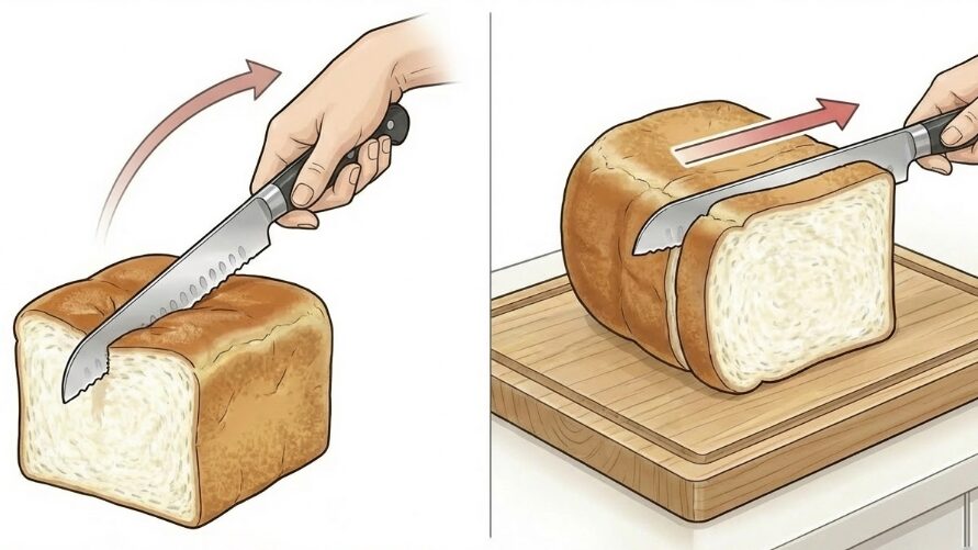 食パンをボロボロにしない力の入れ方