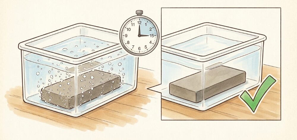 研ぐ前の適切な準備と水への浸水