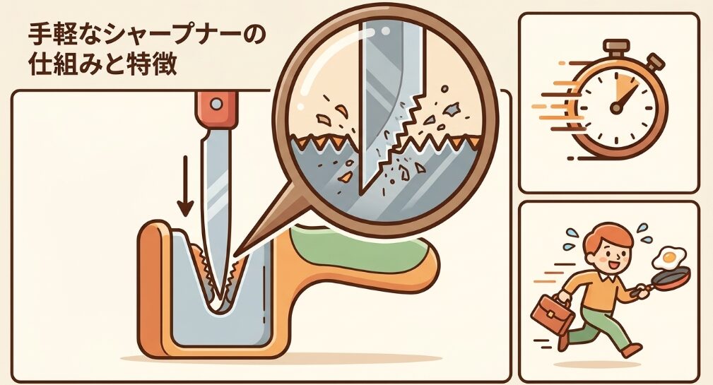 手軽なシャープナーの仕組みと特徴