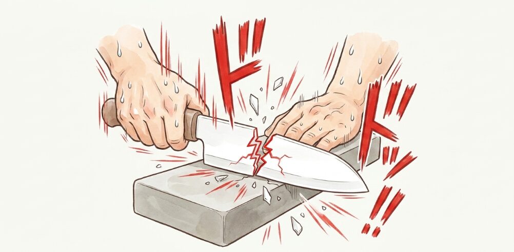 力を入れすぎると刃が割れるリスクあり