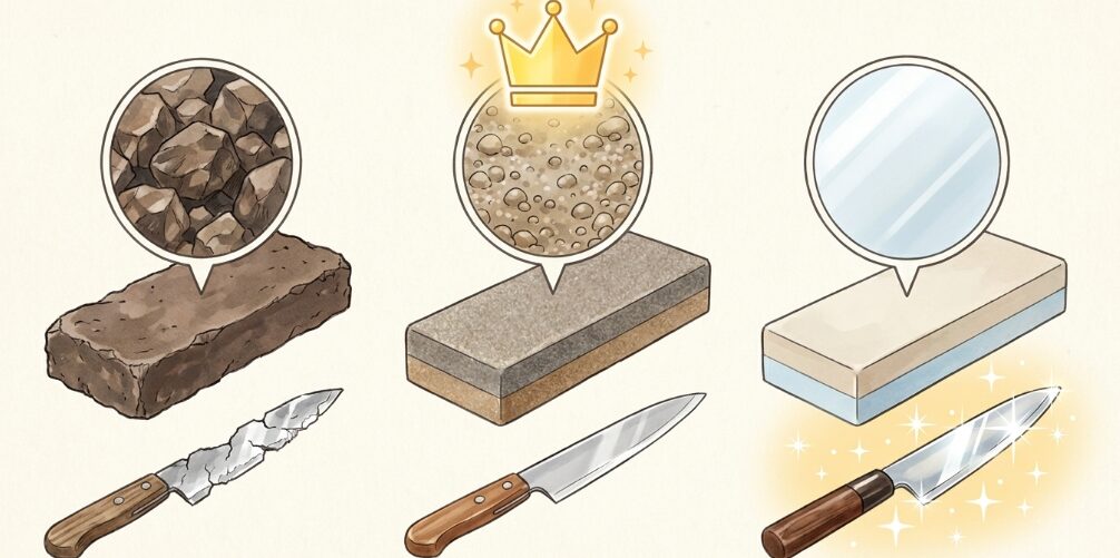 荒砥石と中砥石と仕上げ砥石の違い