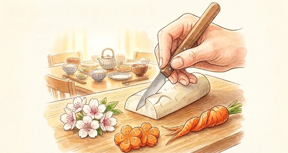 野菜の飾り切りで食卓を彩るペティナイフの活用法