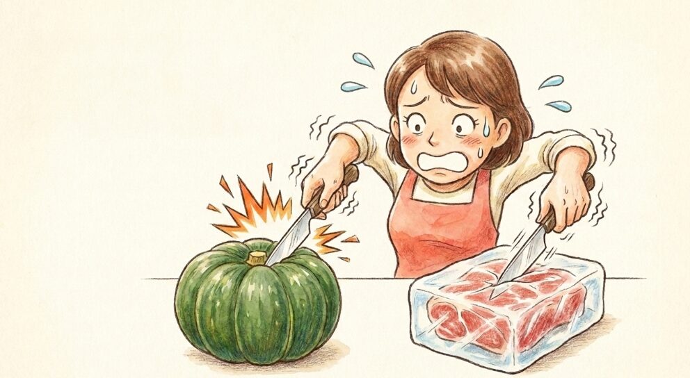 ペティナイフで切ってはいけない硬いものへの注意