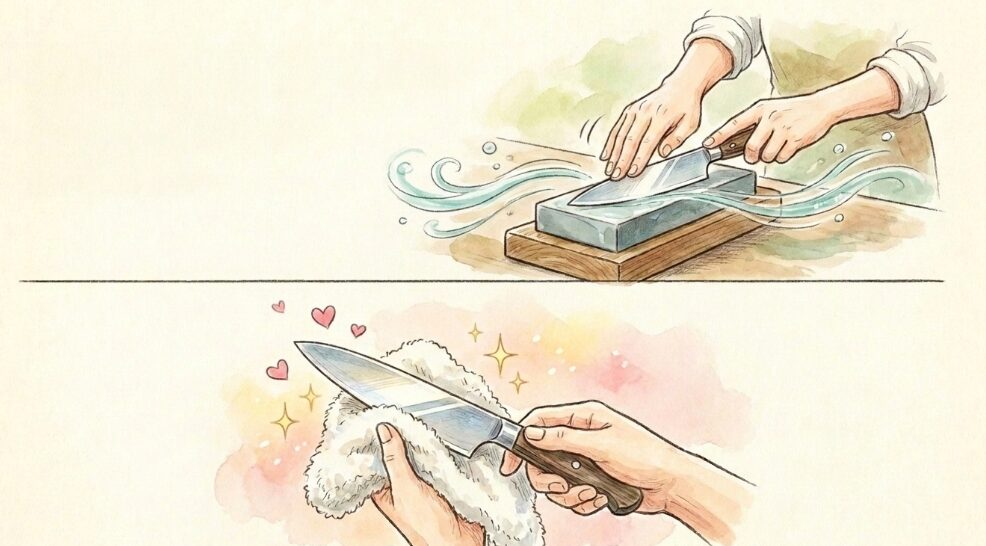 切れ味を維持するための正しい研ぎ方とお手入れ