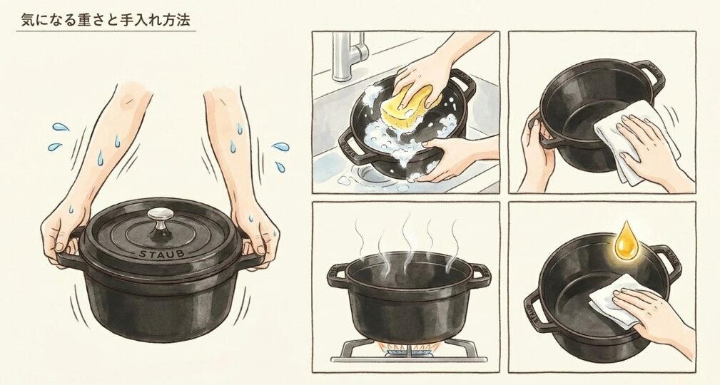 気になる重さと手入れ方法