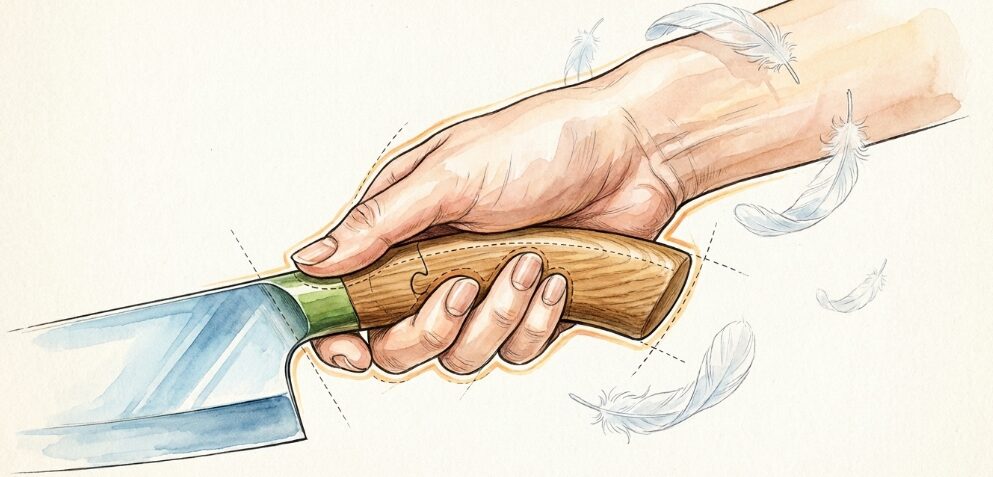 手に馴染むアーチ型ハンドルの使い心地