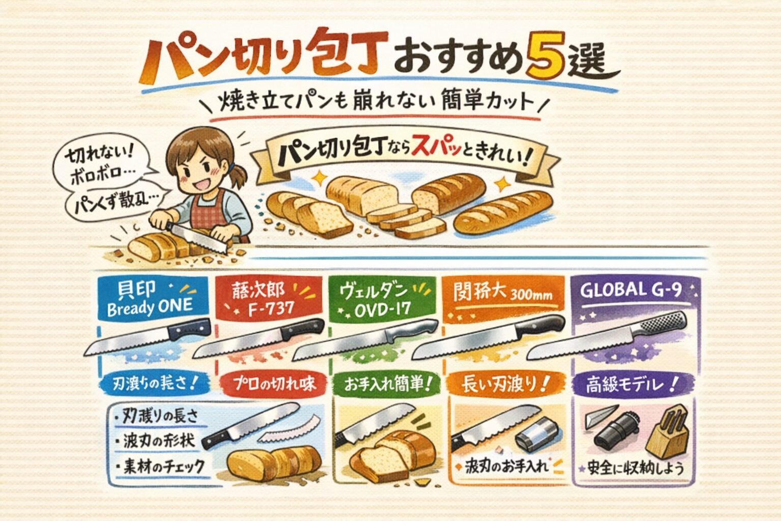 パン切り包丁おすすめ5選