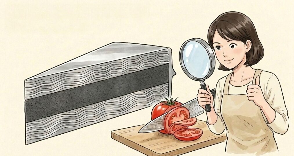 抜群の切れ味を支える芯材と特殊な鍛造技術