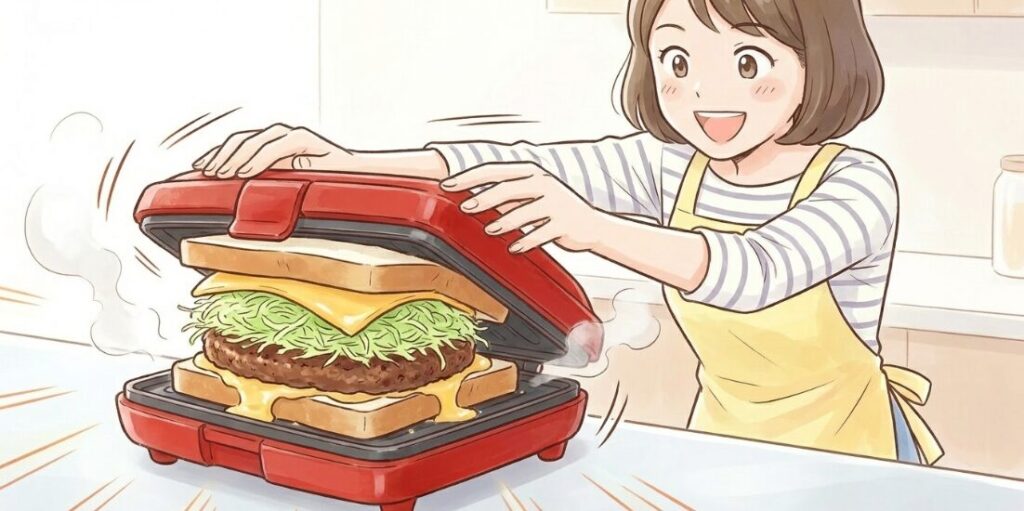 ボリューム満点の厚焼きサンド