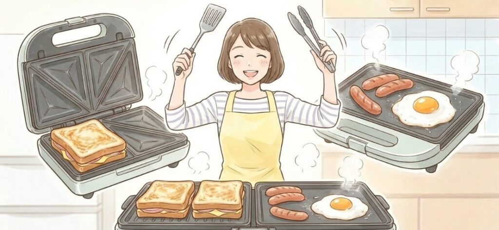 ダブルサイズで楽しむ同時調理