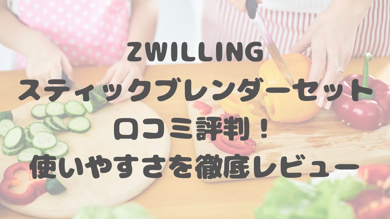 ZWILLINGスティックブレンダーセット口コミ評判！使いやすさを徹底レビュー