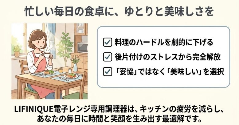 電子レンジ調理をもっとラクに、もっと美味しく