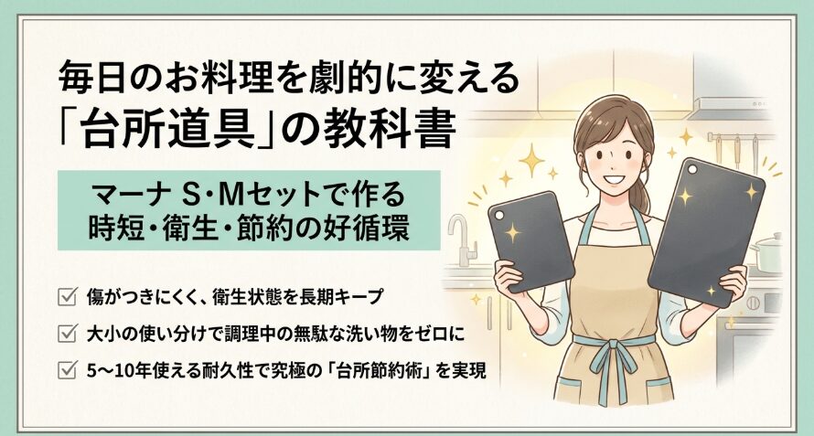マーナの傷がつきにくいまな板S・M2枚セット