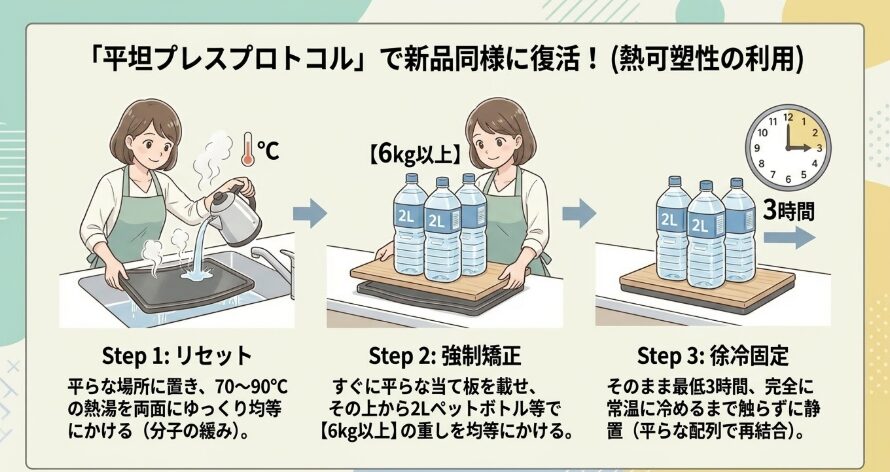食洗機でまな板が反って歪んだときの戻し方