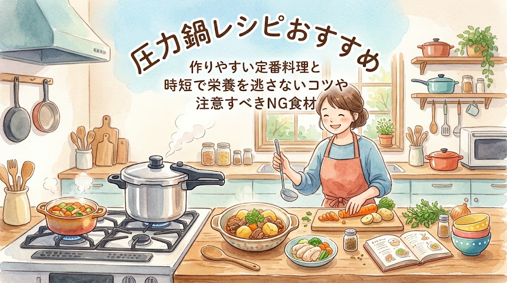 圧力鍋レシピおすすめ｜作りやすい定番料理と時短で栄養を逃さないコツや注意すべきNG食材
