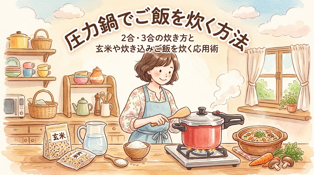 圧力鍋でご飯を炊く方法｜2合・3合の炊き方と玄米や炊き込みご飯を炊く応用術