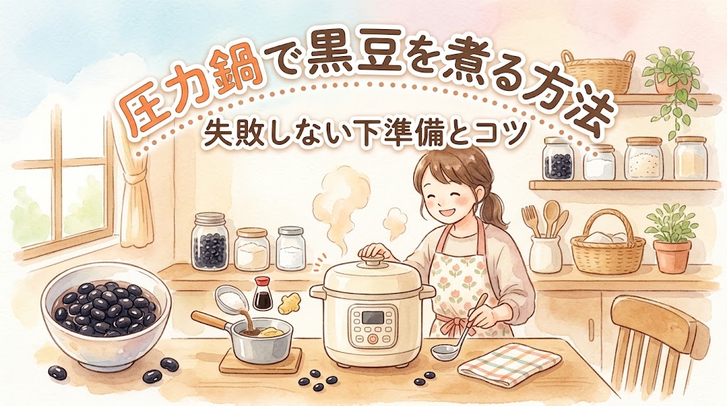 圧力鍋で黒豆をふっくらツヤツヤに煮る方法
