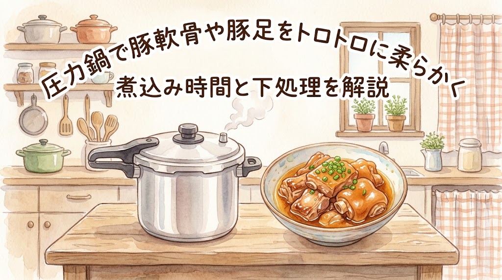 圧力鍋で豚軟骨や豚足をトロトロに柔らかく